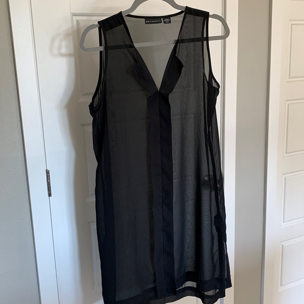 Metaphor Sheer Black Dress